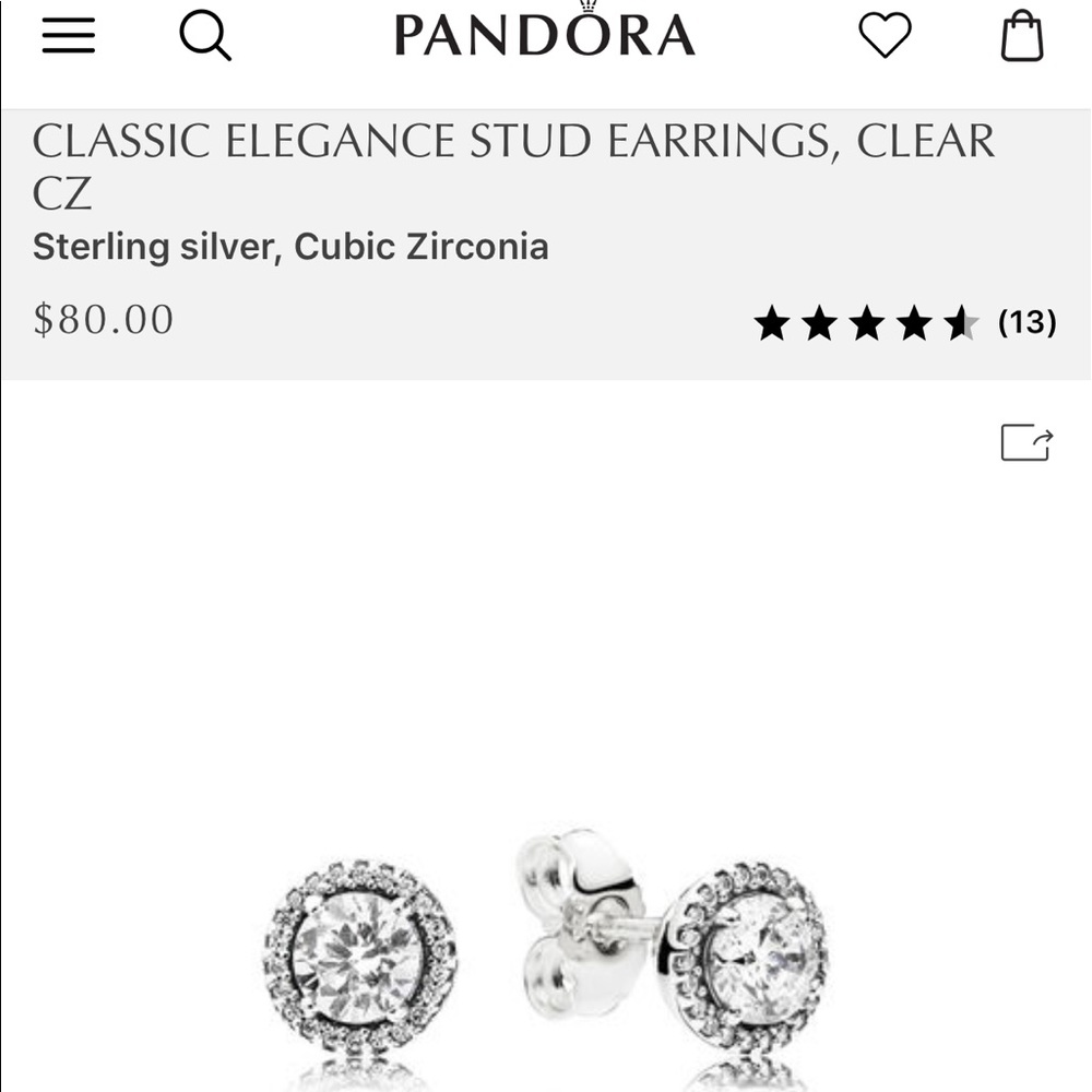 AUTHENTIC STAMPED PANDORA ELEGANCE EARRINGS❗️❗️🦋